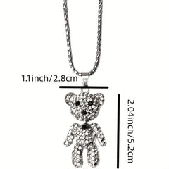 Titanium Steel Bear Pendant Necklace Gift for Boys and Girls