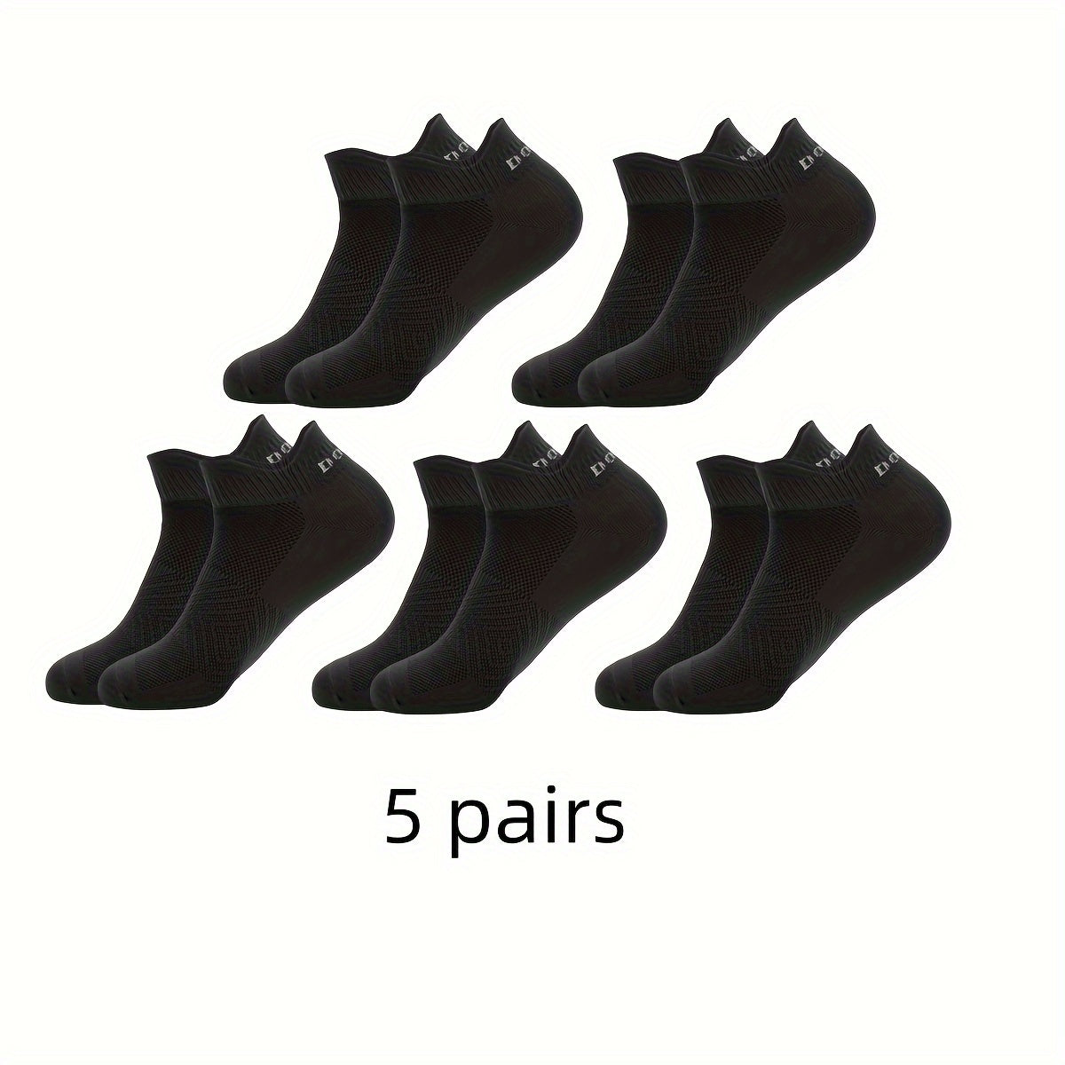 Men's Mid Crew Sport Socks 5 Pairs Nylon Sweat Absorbing Breathable Socks