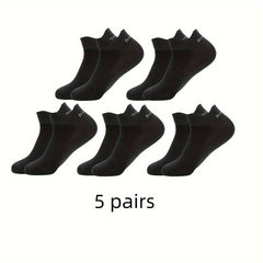 Men's Mid Crew Sport Socks 5 Pairs Nylon Sweat Absorbing Breathable Socks