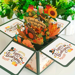 3D Pop Up Thanksgiving Card for Family - Fall Holiday Card