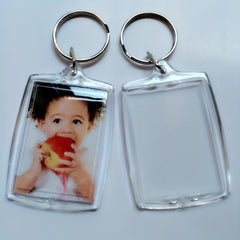5pcs Acrylic Photo Frame Key Chain Clear Picture Holder DIY Keyring Pendant