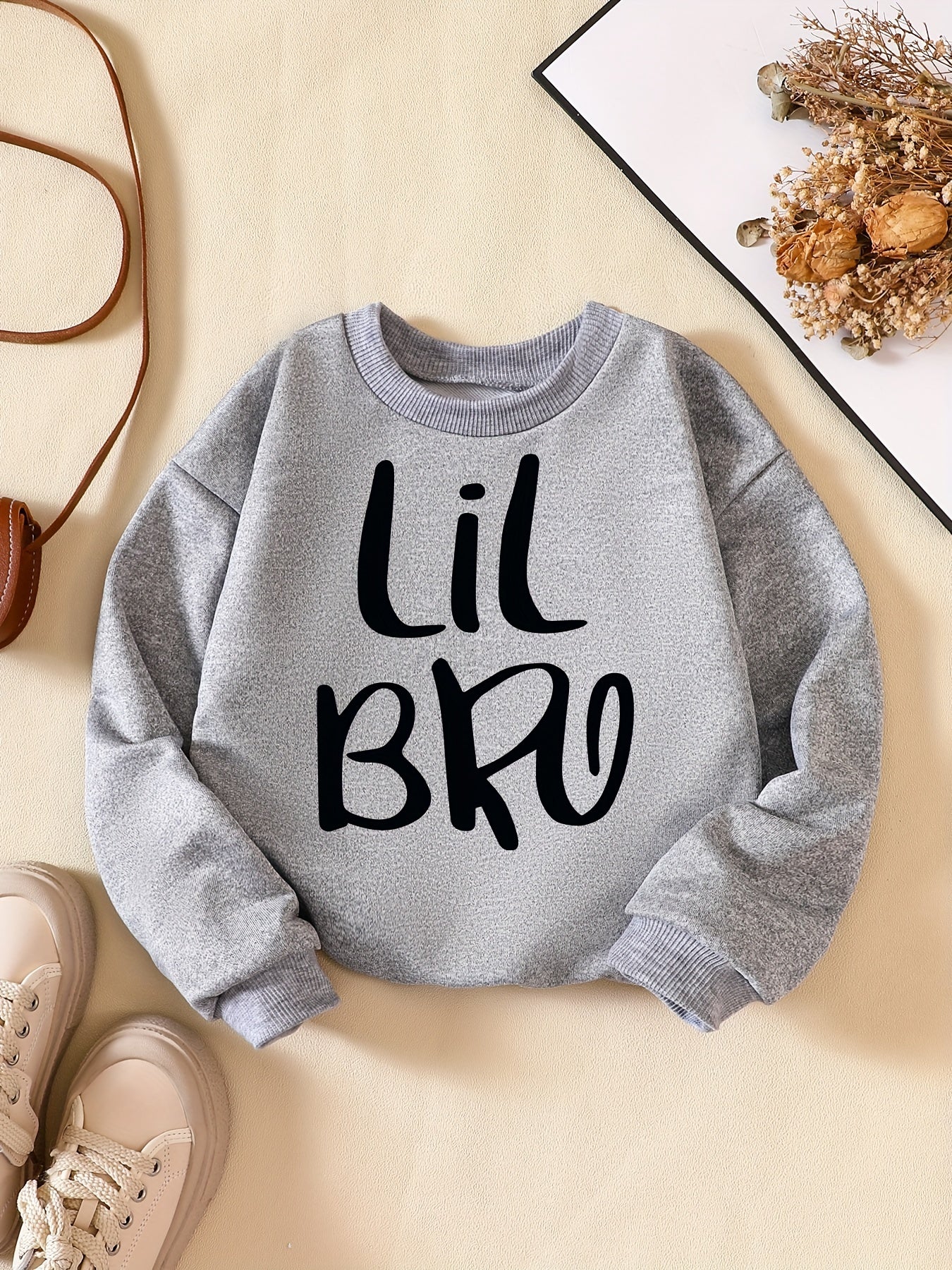 Girls' Lil Bro Graphic Crew Neck Sweatshirt Gift Daily Party