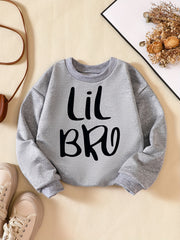 Girls' Lil Bro Graphic Crew Neck Sweatshirt Gift Daily Party