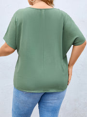 Solid Short Sleeve Casual Blouse