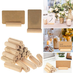 20pcs Wedding Party Table Number Name Sign Wooden Business Card Holder