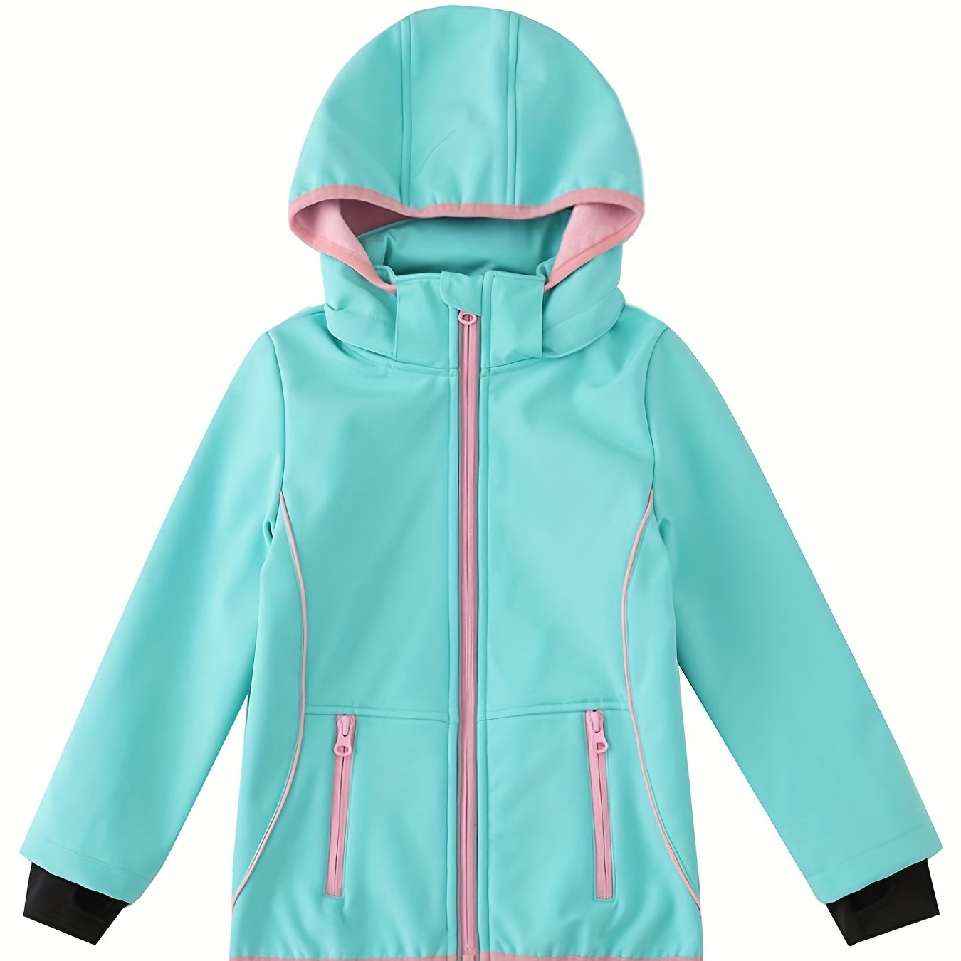 Girl's Soft Shell Hooded Jacket for Outdoor Adventures