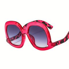 Oversized Round Frame Sunglasses Gradient Lens UV400