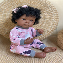 Dark Skin Bettie Vinyl Baby Girl Doll with Rooted Hair Brown Eyes