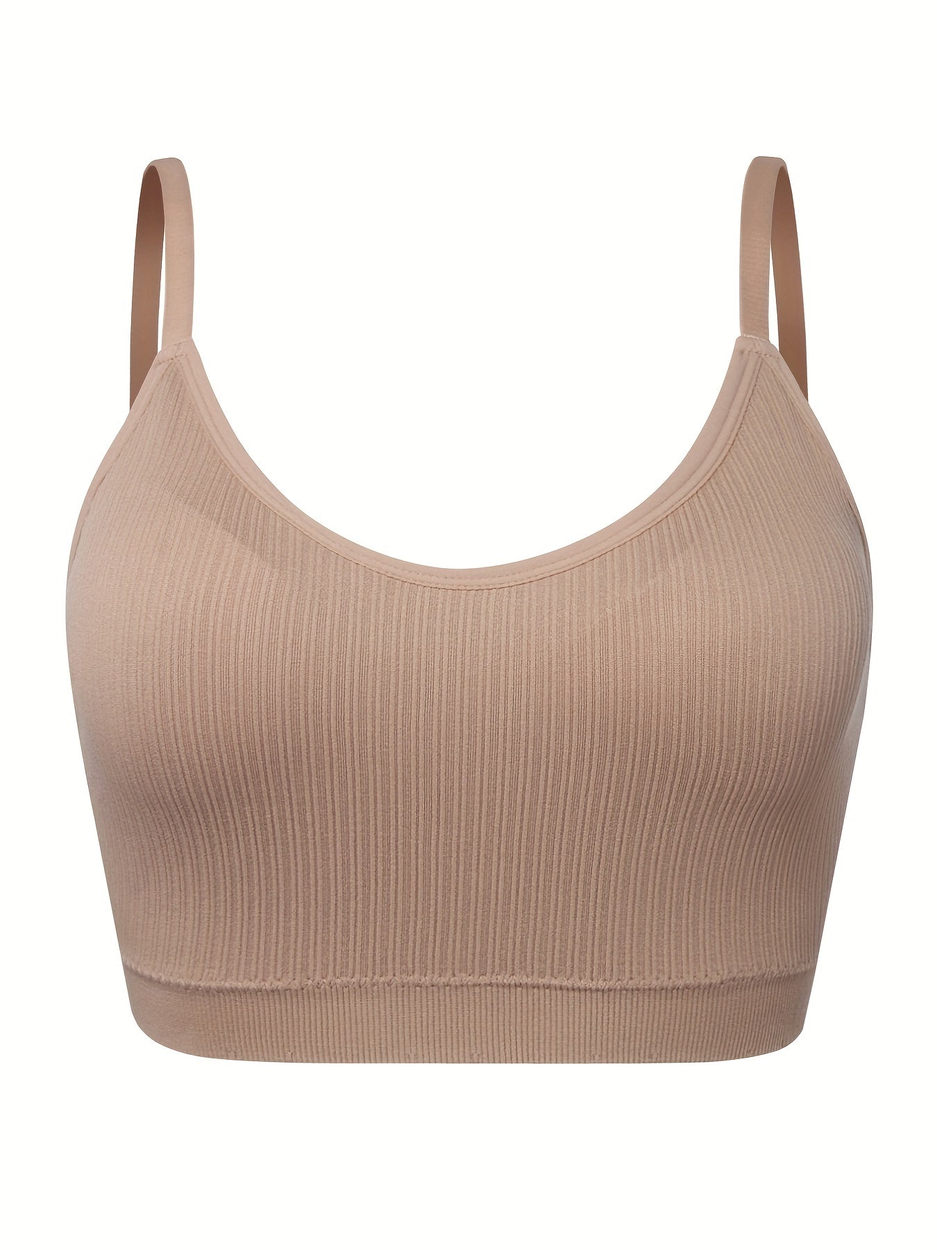 Plus Size Wireless Ribbed Sports Bra - Comfortable Breathable Bralette