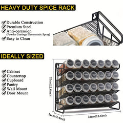 4 Tier Spice Rack Organizer with 28 Jars and 432 Labels