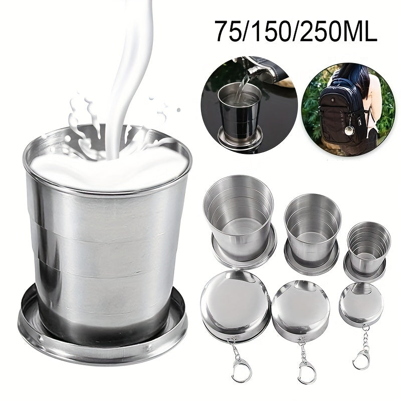 Stainless Steel Folding Cup Portable Outdoor Travel Camping Telescopic Cup