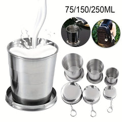 Stainless Steel Folding Cup Portable Outdoor Travel Camping Telescopic Cup