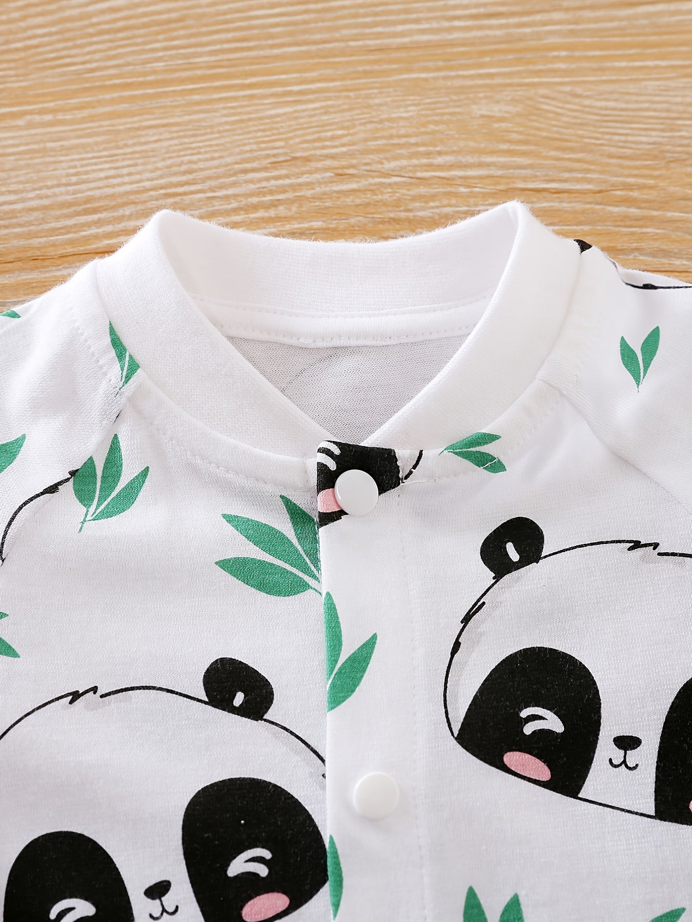 Baby Boy Panda Print Short Sleeve Romper