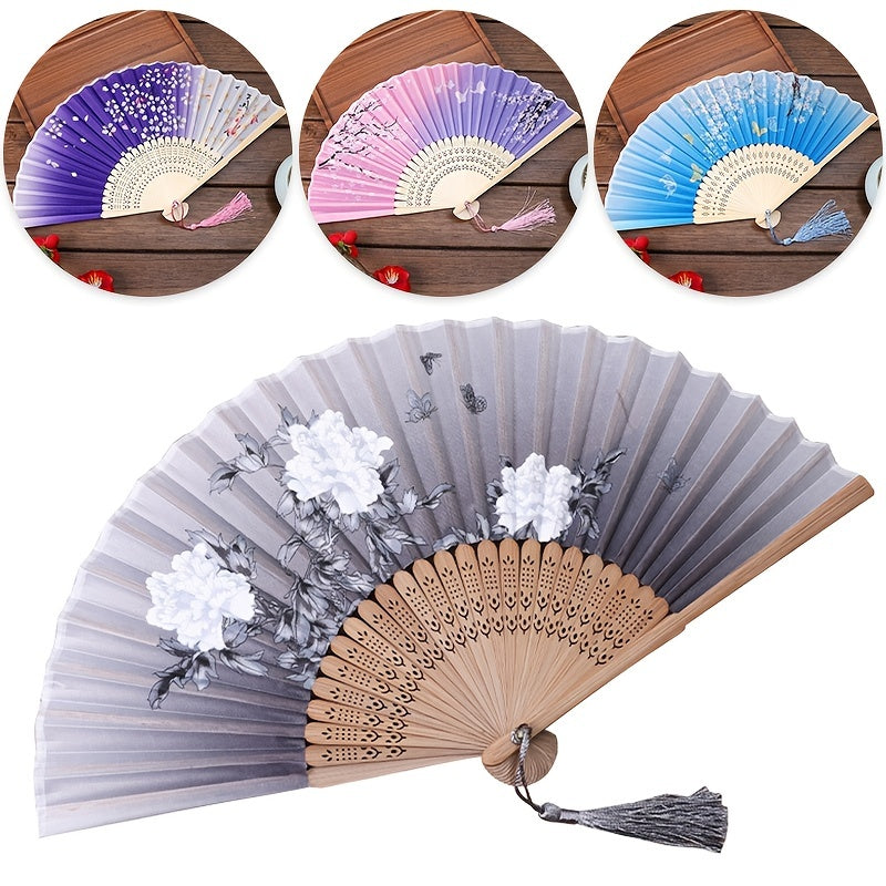 Vintage Flower Fan Summer Folding Fan