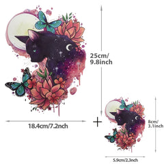 Cat Moon Ironing Sticker DIY Heat Transfer Patches For Clothes