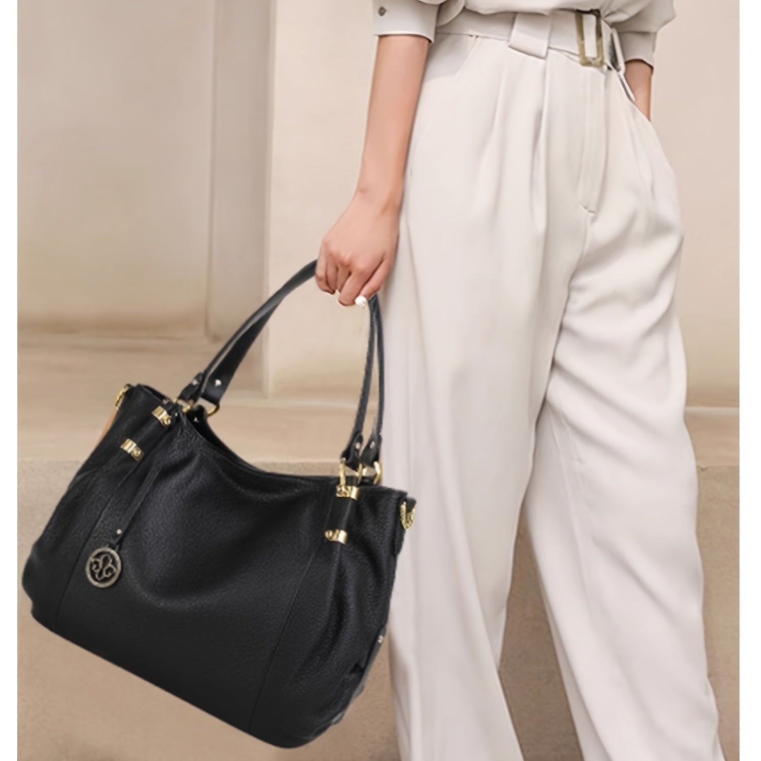 Women's Leather Shoulder Bag Large Capacity Crossbody Bag for Daily