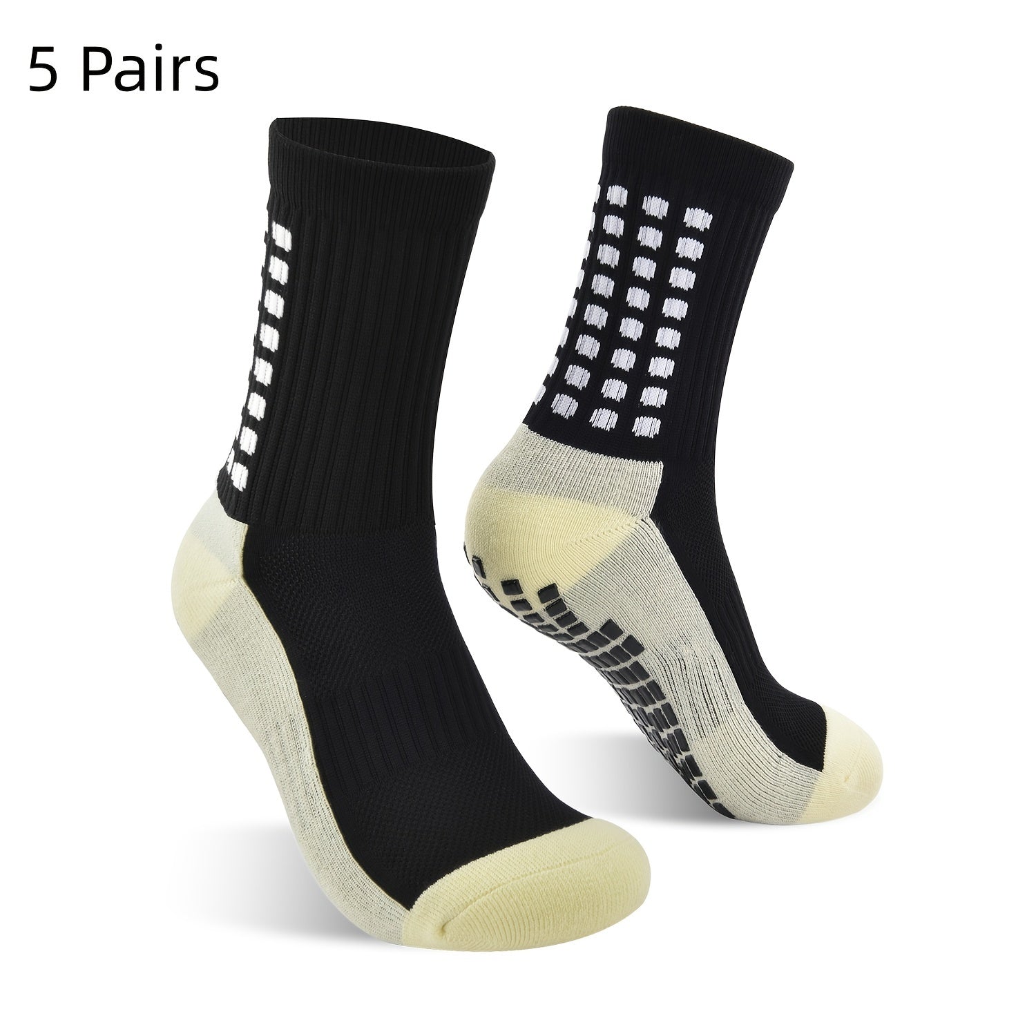Men's Mid Crew Sport Socks Non Slip Shock Absorption Athletic Socks