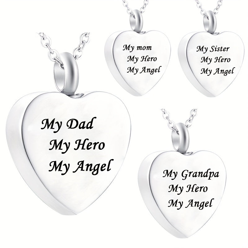 Dad My Hero My Angel Cremation Necklace