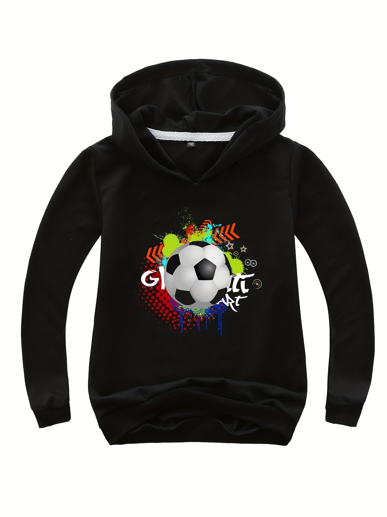 Boys Football Print Hooded Sweatshirt