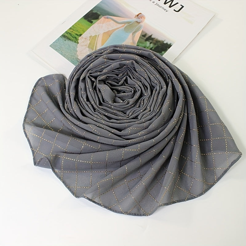Boho Geometric Pattern Turban Chiffon Hijab