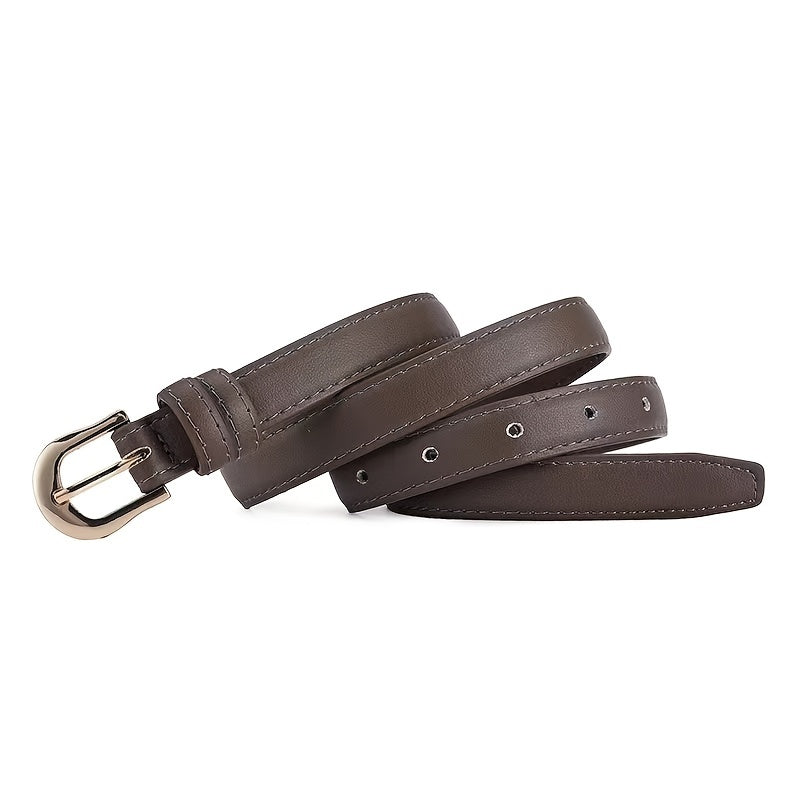 Men's Buckle Belts Car Suture Slim Belt for Trousers Jeans