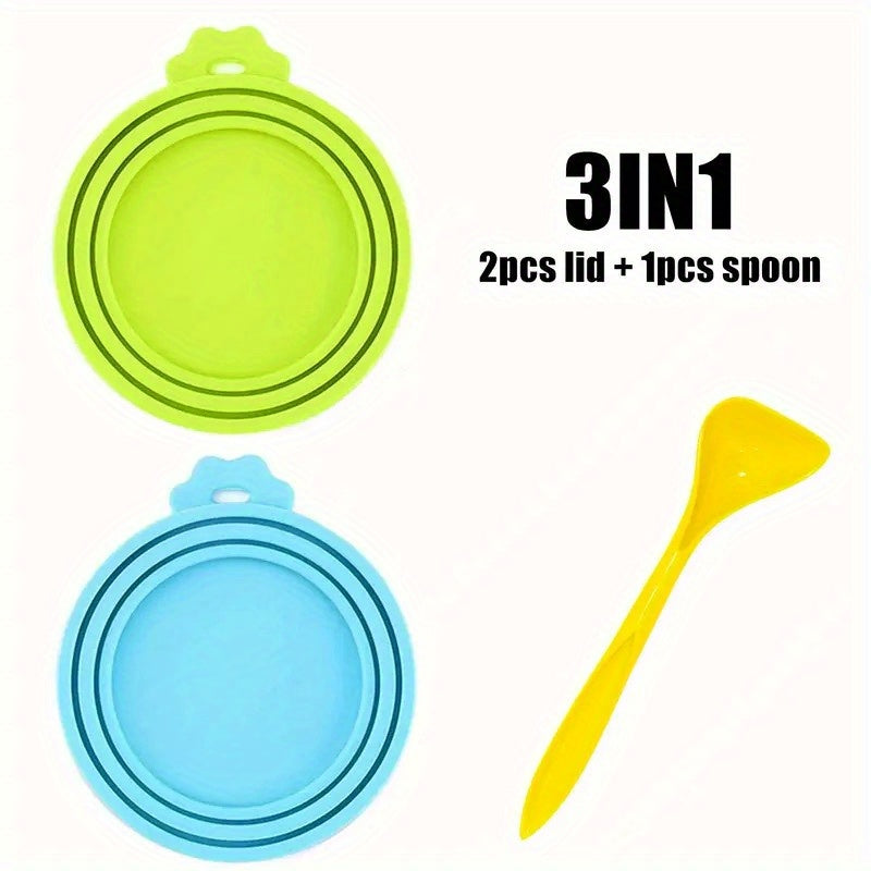 3pcs Reusable Food Storage Tin Cover Pet Food Can Lids