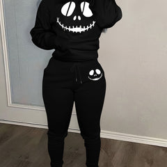 Women's Plus Graphic Print Hoodie & Joggers Set