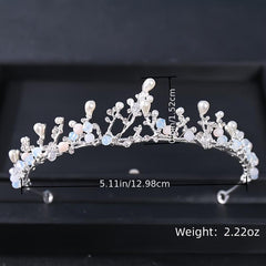 Flower Girl Pearl Headband Crystal Wedding Tiara Hair Piece