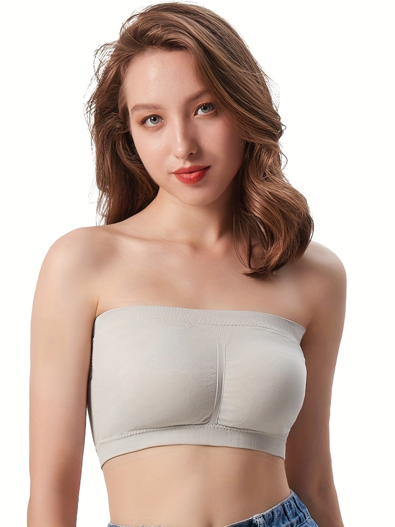3pcs Strapless Bandeau Bras Seamless Wireless Bra Women's Lingerie