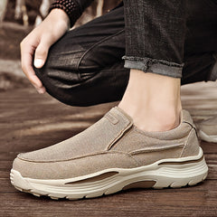 Men's Canvas Slip On Loafer Shoes Breathable Walking Sneakers