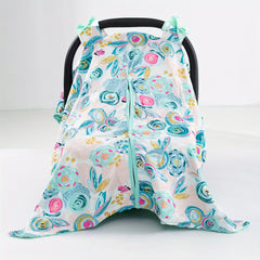 Girl's Floral Print Seat Cover with Sunshade