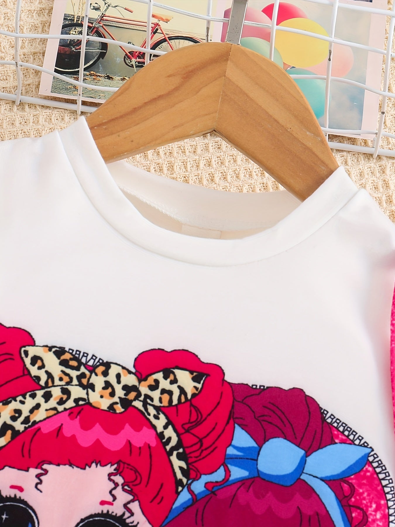 Girl Pattern Outfit 3pcs T-shirt & Bag & Skirt Set for Spring Autumn