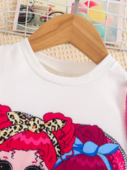 Girl Pattern Outfit 3pcs T-shirt & Bag & Skirt Set for Spring Autumn