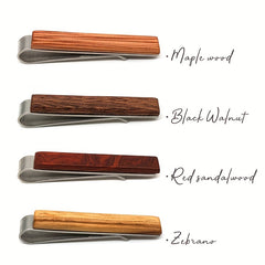 Men's Tie Clip Natural Wood Minimalist Style Business