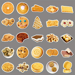 50pcs Biscuit Series Doodle Stickers Waterproof Decorative DIY Creative Toys