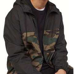 Camouflage Hooded Jackets Men's Casual Loose Fit Zip Up Jackets