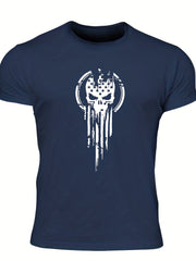 Vintage Skull Graphic T-Shirt for Men Comfortable Crew Neck Tee