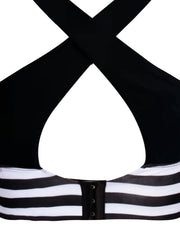 Women's Striped Cross Back Active Yoga Bra