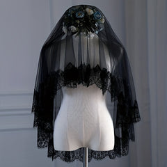 Lace Head Veil Halloween Party Hair Accessories Gothic Style Head Veil