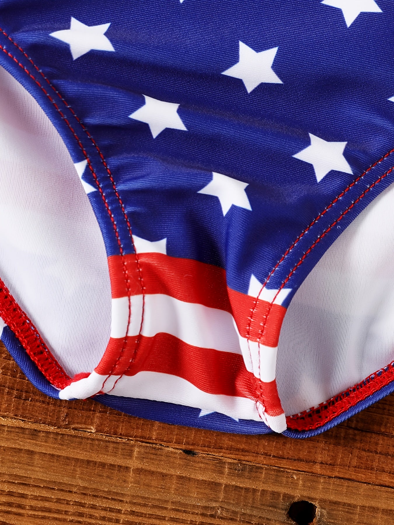 Toddler Girls Independence Stripe Star Print Onesie Swimsuit