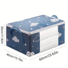 Foldable Blanket Storage Bag with Zipper, Large Organizer
