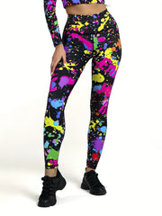 Graffiti Yoga Leggings High Waist Tummy Control Butt Lifting Pants
