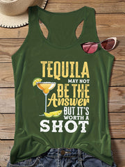 Casual Vest Top Women's Plus Graphic Slogan Print Round Neck