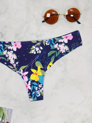 Floral Print High Stretch Sexy Swim Briefs Low Waist Stylish Swimsuit Bottoms