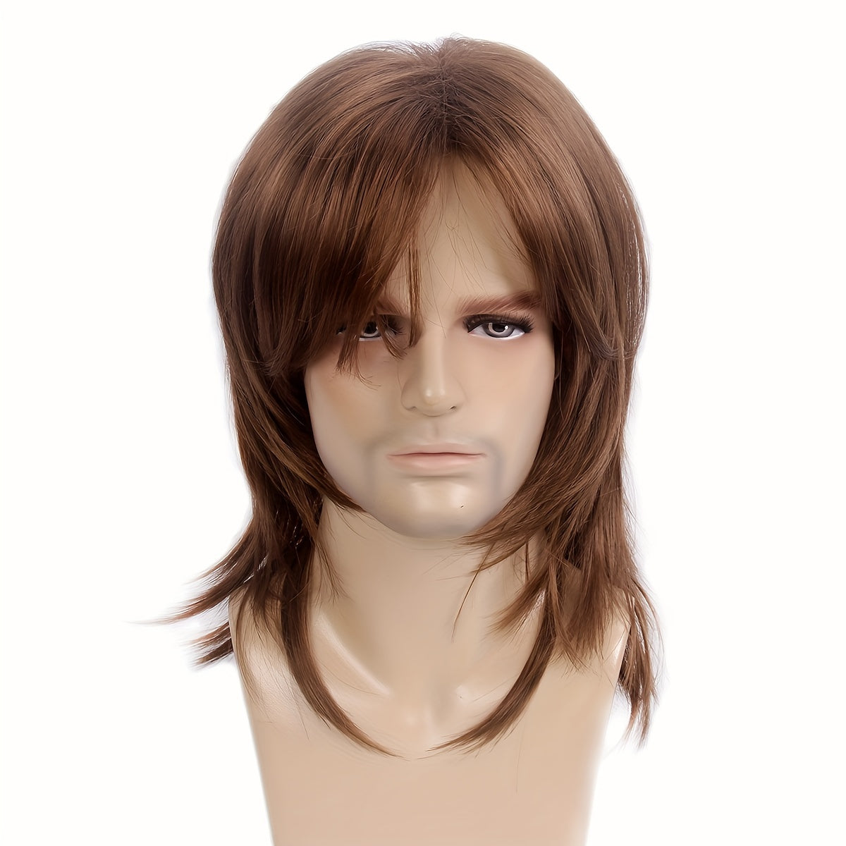 Men's Brown Middle Length Wig for Winter Soldier Cosplay Costume