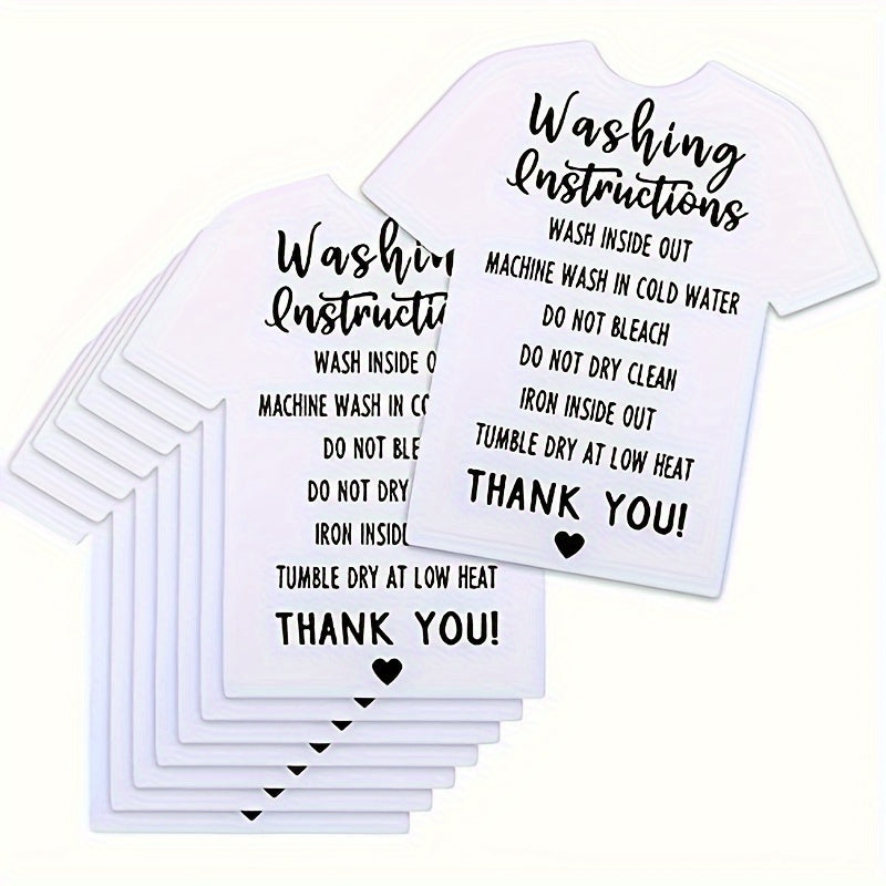 50pcs Clothing T Shirt Wash Instruction Card Shirt Care Instruction Card