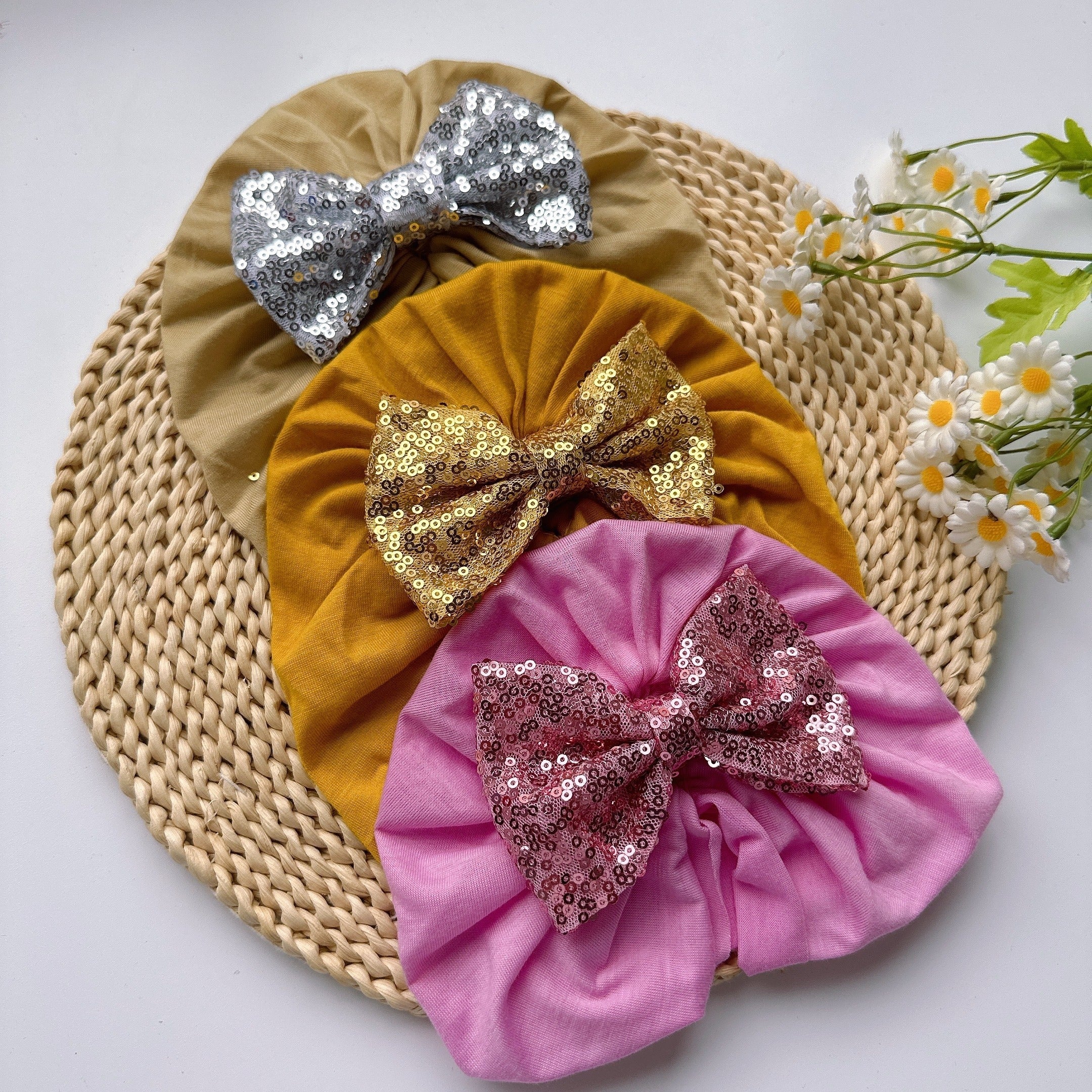 Soft Elastic Baby Girls Bowknot Turban Headband
