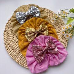 Soft Elastic Baby Girls Bowknot Turban Headband