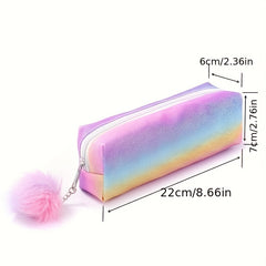 Rainbow Glitter Pencil Case Portable Travel Cosmetics Bag