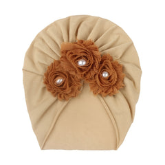 Baby Turban Hat With Flower, 0-3 Years Old